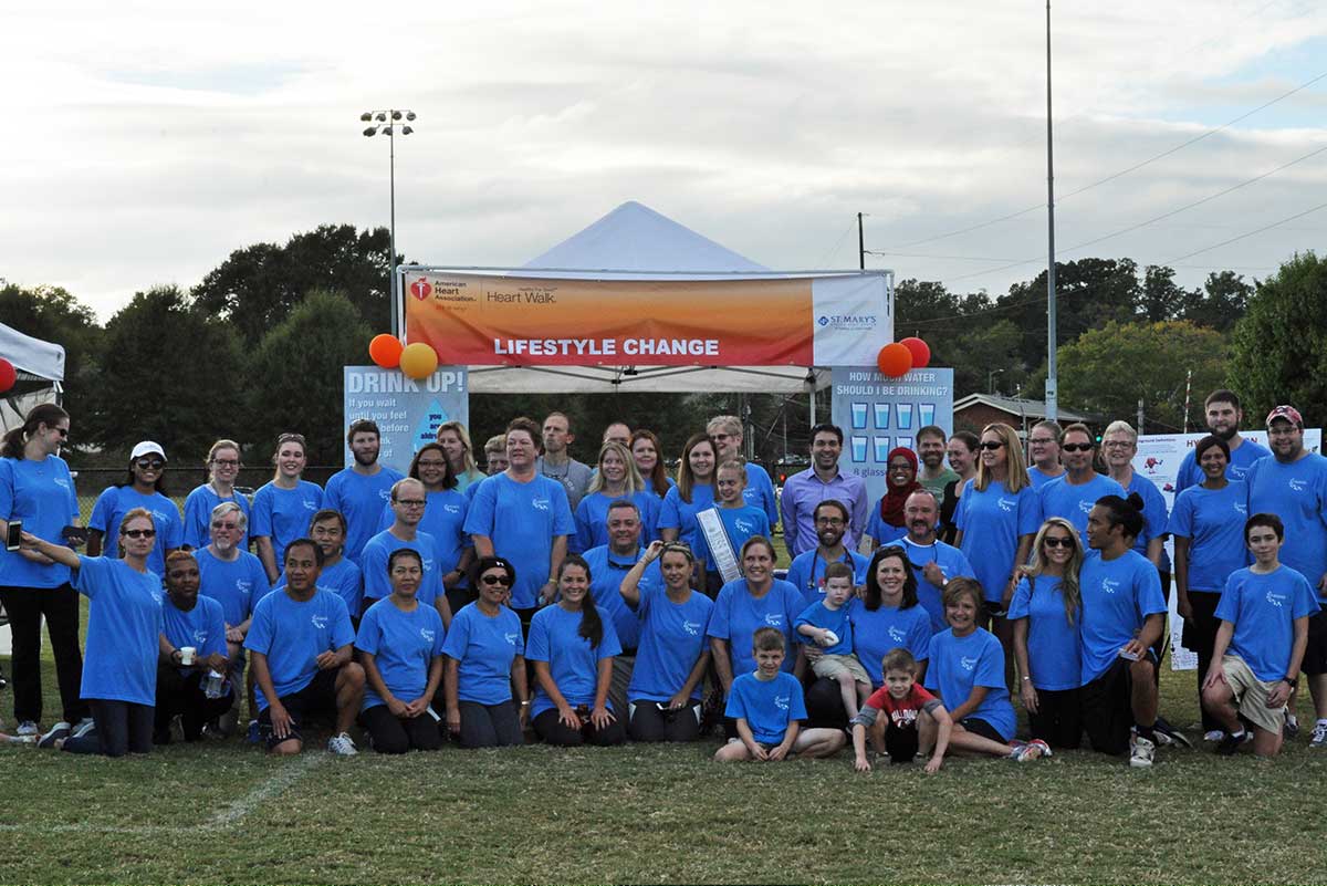 St. Mary’s team comes together at a past Heart Walk pre-COVID